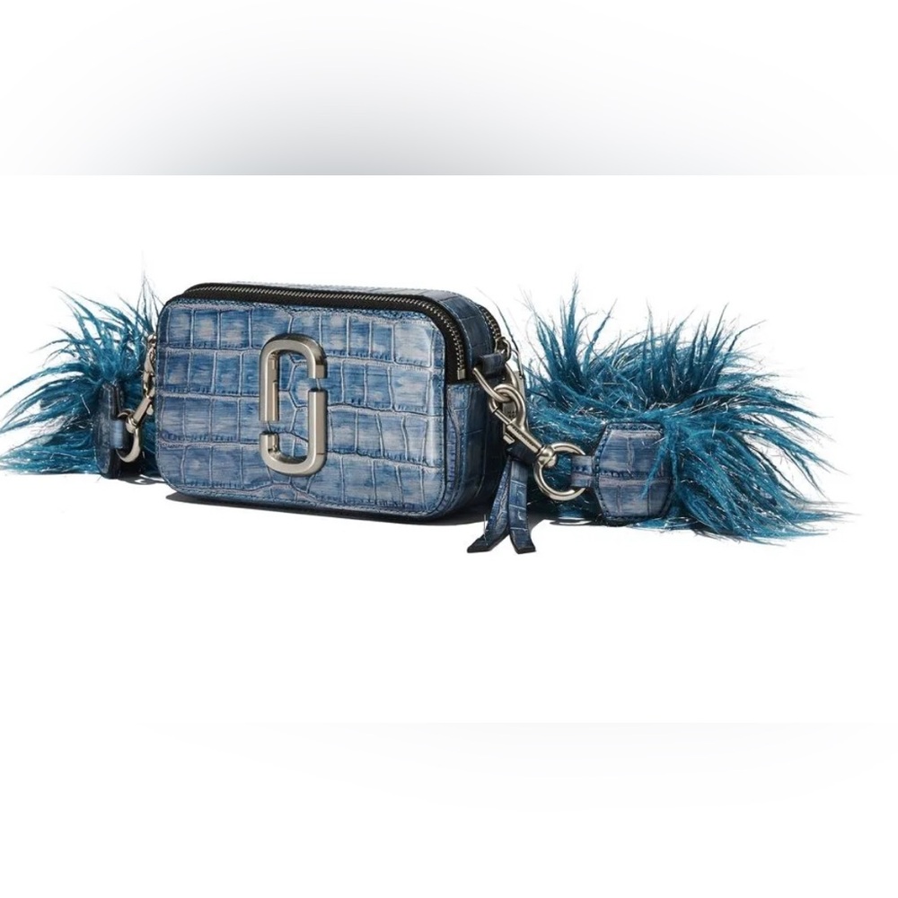 Marc Jacobs Stylish Blue Croc-Embossed Crossbody Bag-Dust included!!💖(#0169) - Picture 8 of 10
